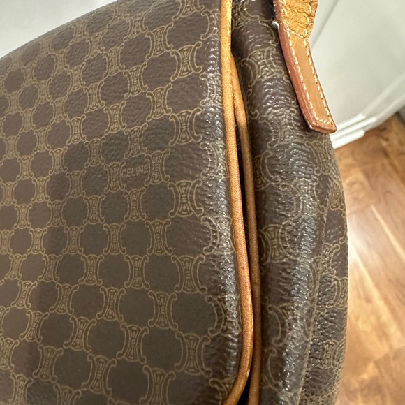 Céline, Pre-Loved Brown Coated Canvas Macadam Shoulder Bag. - Picture 7 of 16